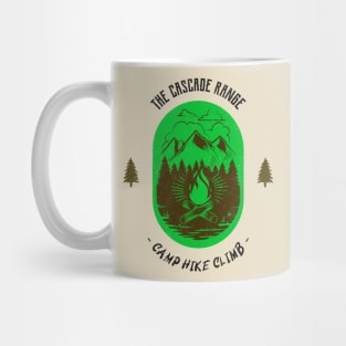 The Cascade Range Camp Hike Climb - Green Mug